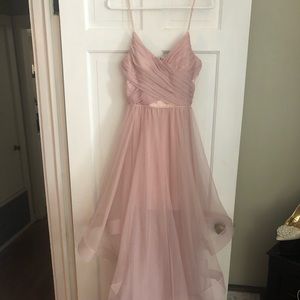 Blush High-to-Low Gown